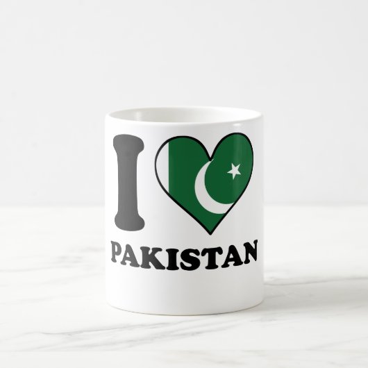 Mug J'aime le coeur pakistanais de drapeau du Pakistan (Centre)