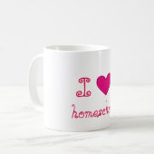 Mug J'aime le coeur rose de l'école familiale (Devant gauche)