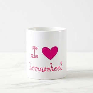 Mug J'aime le coeur rose de l'école familiale
