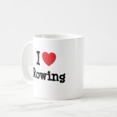 Mug J'aime le coeur Rowing personnalisé (Devant gauche)