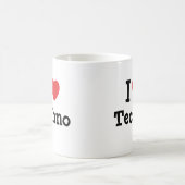 Mug J'aime le coeur Techno personnalisé (Centre)