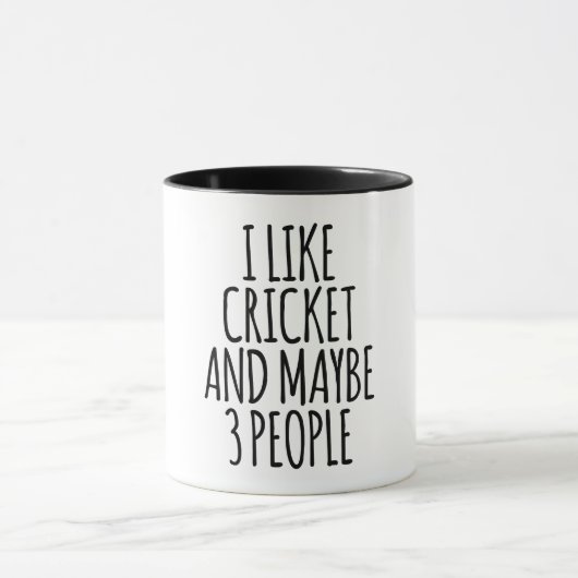 Mug J'Aime Le Cricket Et Peut-Être 3 Personnes (Centre)