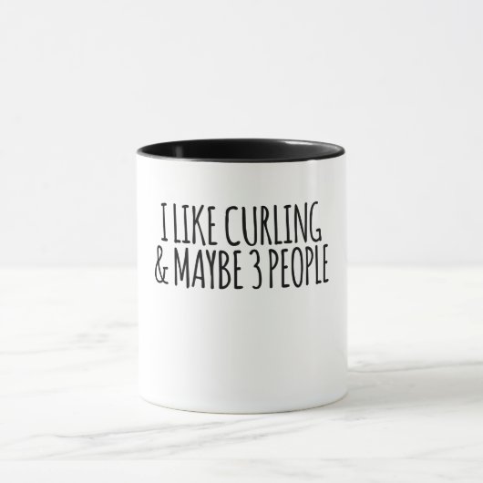 Mug J'Aime Le Curling Et Peut-Être 3 Personnes (Centre)