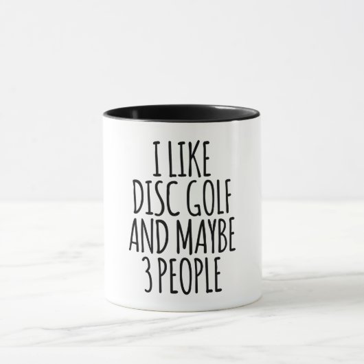 Mug J'Aime Le Disk Golf Et Peut-Être 3 Personnes (Centre)