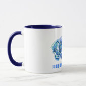 Mug J'aime le dragon de bleu de régate de dragon (Gauche)