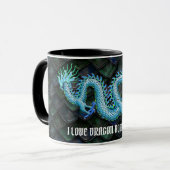 Mug J'aime le dragon de bleu de régate de dragon (Devant gauche)