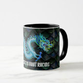 Mug J'aime le dragon de bleu de régate de dragon (Devant droit)