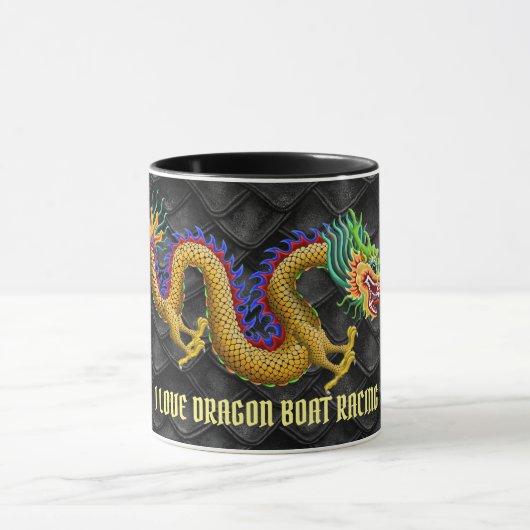 Mug J'aime le dragon d'or de régate de dragon (Centre)
