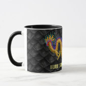 Mug J'aime le dragon d'or de régate de dragon (Gauche)