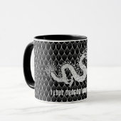 Mug J'aime le dragon noir et blanc de régate de dragon (Devant gauche)