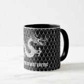 Mug J'aime le dragon noir et blanc de régate de dragon (Devant droit)