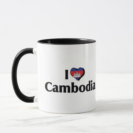 Mug J'aime le drapeau cambodgien (Gauche)