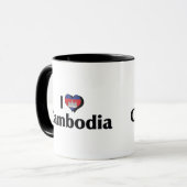 Mug J'aime le drapeau cambodgien (Devant gauche)