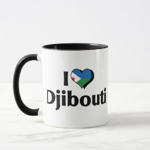 Mug J'aime le drapeau de Djibouti