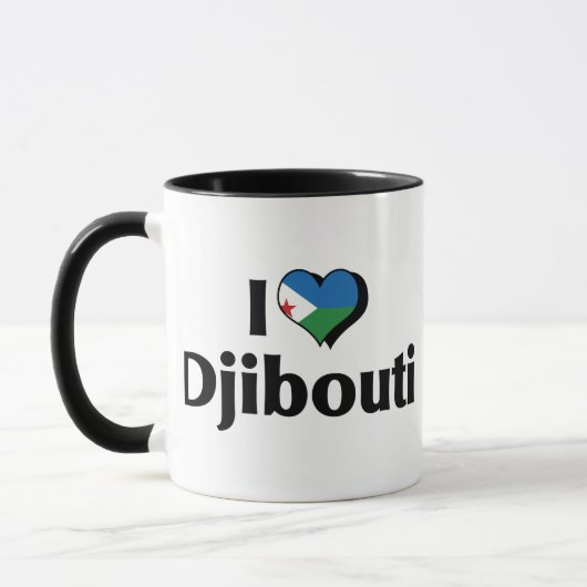 Mug J'aime le drapeau de Djibouti (Gauche)