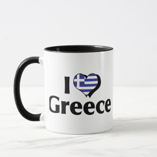 Mug J'aime le drapeau de la Grèce (Gauche)