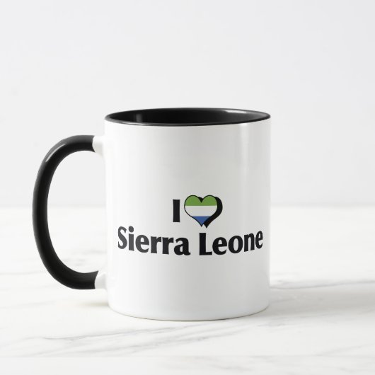 Mug J'aime le drapeau de la Sierra Leone (Gauche)