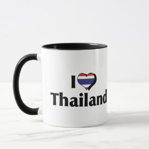 Mug J'aime le drapeau de la Thaïlande