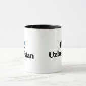 Mug J'aime le drapeau de l'Ouzbékistan (Centre)