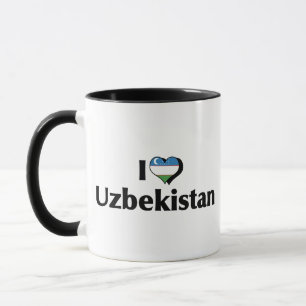 Mug J'aime le drapeau de l'Ouzbékistan