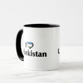 Mug J'aime le drapeau de l'Ouzbékistan (Devant gauche)