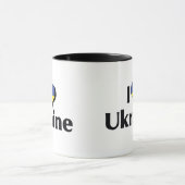 Mug J'aime le drapeau de l'Ukraine (Centre)