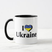 Mug J'aime le drapeau de l'Ukraine (Gauche)