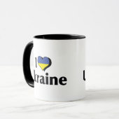 Mug J'aime le drapeau de l'Ukraine (Devant gauche)