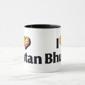 Mug J'aime le drapeau du Bhoutan (Centre)