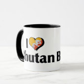 Mug J'aime le drapeau du Bhoutan (Devant gauche)