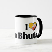 Mug J'aime le drapeau du Bhoutan (Devant droit)