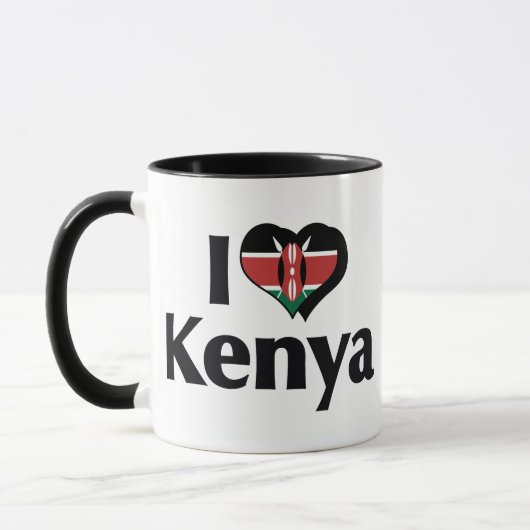 Mug J'aime le drapeau du Kenya (Gauche)