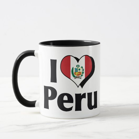 Mug J'aime le drapeau du Pérou (Gauche)