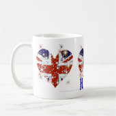 Mug J'aime le drapeau du R-U de coeurs de Harry (Gauche)