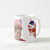 Mug J'aime le drapeau du R-U de coeurs de Harry (Devant droit)