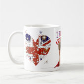 Mug J'aime le drapeau du R-U de coeurs de Harry (Gauche)