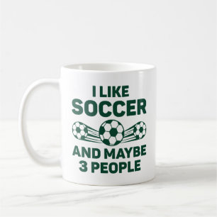 Mug J'Aime Le Football Et Peut-Être 3 Personnes