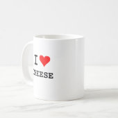 Mug J'aime le fromage (le lettrage noir) (Devant gauche)