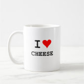 Mug J'aime le fromage (le lettrage noir) (Gauche)