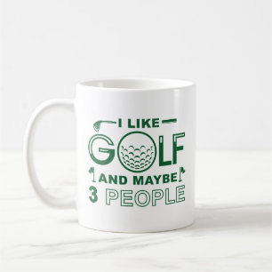 Mug J'Aime Le Golf Et Peut-Être 3 Personnes