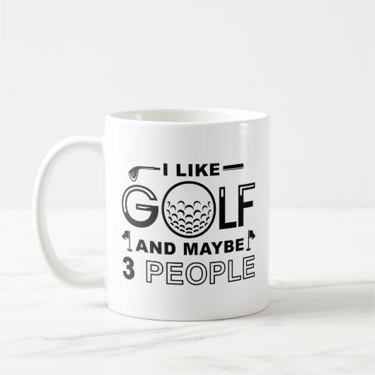 Mug J'Aime Le Golf Et Peut-Être 3 Personnes (Gauche)