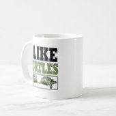 Mug J'aime le grand texte de tortues (Devant gauche)