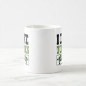 Mug J'aime le grand texte de tortues (Centre)