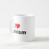 Mug J'aime le jaïnisme (de coeur) (Devant gauche)