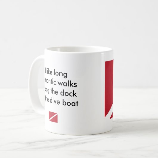 Mug J'aime le long… bateau romantique de piqué (Devant gauche)