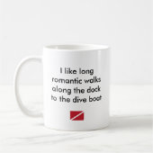 Mug J'aime le long… bateau romantique de piqué (Gauche)
