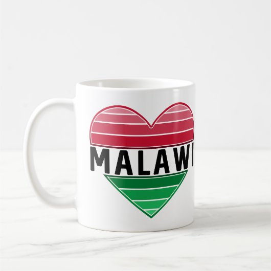 Mug J'aime le Malawi, le coeur du Malawi (Gauche)