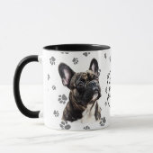 Mug J'aime le motif d'empreinte de patte de Bouledogue (Gauche)