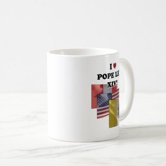 Mug J'Aime Le Pape Leo XIV ! (Version II) (Devant droit)