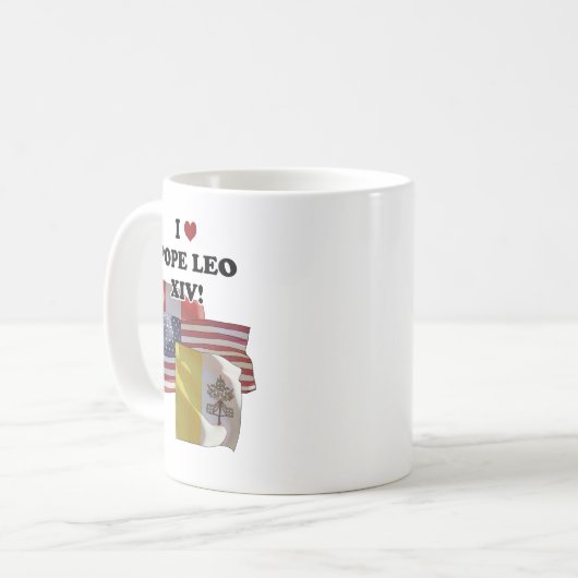 Mug J'Aime Le Pape Leo XIV ! (Version II) (Devant gauche)
